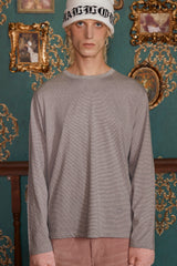 LOGO STRIPE LONG SLEEVE T SHIRT / GREY