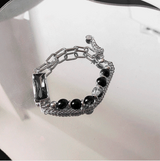 2TYPE [Ball Mix, Double Chain Mix] Layered Silver Bracelet