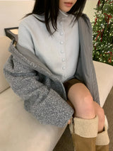 スノーピュアハイネックボタンアップロングスリーブ&ニットカーディガン