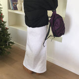 [Napping Lining] Luhee Angora line Sweat maxi long skirt