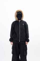 Rebe Raccoon Hooded Zip-Up