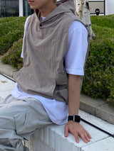 Snap Hooded Nylon Vest 3C