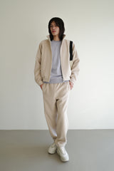 Wool jogger pants, Cream