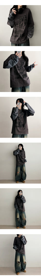 Rutta Hip Boxy Layered Long Sleeve Tee