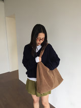 Hopper Suede Shoulder Bag (2color)