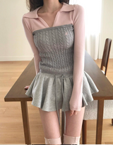 blush pink & gray tone collar nt