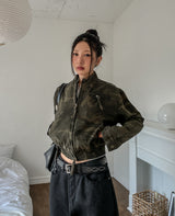 Camouflage Crop Rider Jacket