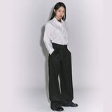 Wide-leg hook Trouser Black