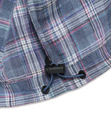 HOODED CHECK WIND BREAKER BLUE(CV2FSUB962A)