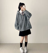 Ronff Embroidery Fleece To Way Hooded Zip-Up