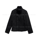 Bitter Unbalanced High Neck Slim Half Coat
