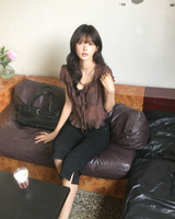 Frill shirring blouse