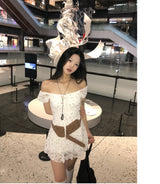 サンデー ガーデン フラワー スクエア シャーリング ミニ ドレス