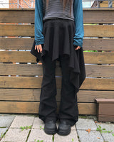 Pore Unbalance Banding Layered Midi Skirt
