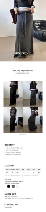 Soft golgi long skirt(3color)