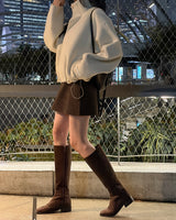 Noel Corduroy Mini Skirt & Belt Set (with inner pants)