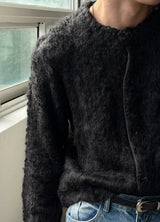 [Unisex] Blend hair crop cardigan(2color)