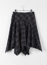 CHECK FLARE SKIRT