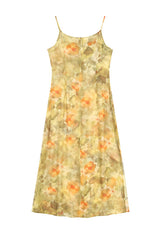 Sheer Flower Long Dress (YELLOW)