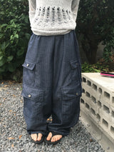 Multi-pocket non-fade shirring cargo pants (2c)