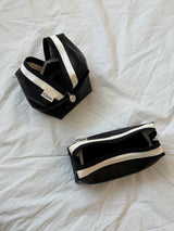 Clam round pouch _ Leather black