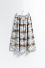 check stripe twoway cotton skirt(2colors)