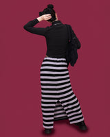 striped wide knit long skirt (4color)
