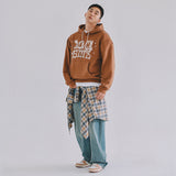 ビンテージロゴフードTシャツ　ブラウン