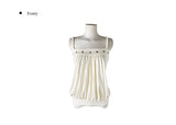 Ranky Vintage Button Balloon Shirring Sleeveless