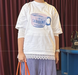 ラ・サーディンレースTシャツ ホワイト
