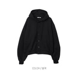ネストボタンフーディージップアップ (3 Colors)