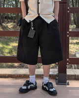 (belt presentation) Cotton Bermuda Pants