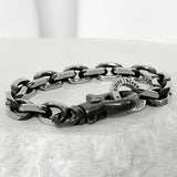 ss-10mm ブラックラインオリジナルチェーンブレスレット