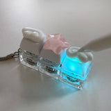 RGB LED エンジェルウィングキーボードキーキャップチェーイングリングチャーム 3KEY TYPE