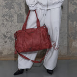 Belted Washing Leather Bag (Cherry Rad) F25QE990