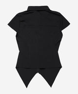 Cross Pleated Shirt #Black