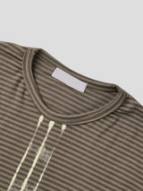 Smoke stripe slim half-sleeves 2color