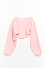 Puff Sleeves Cushion Bolero Pink