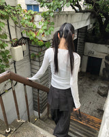 ギルリボンレースパンチング長袖カーディガン