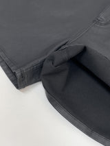 Matte leather wide half pants