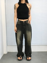 black washing wide jeans (1color)