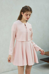 LANI TWEED CARDIGAN / PINK