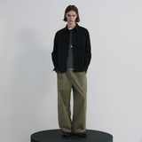 Essential Twill String Banding Wide Pants - KHAKI