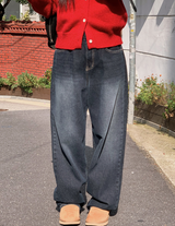 CRウォッシングバルーンデニムワイドパンツ (3color)