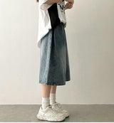 Mews Waistbanding Vintage Washed Side Pintuck Denim Bermuda Shorts