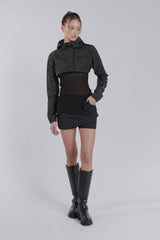 MINI POCKET UNBALANCE SKIRT(CHARCOAL)
