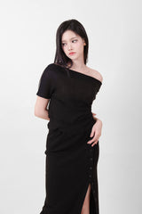 See-Through Ribbon Top Black