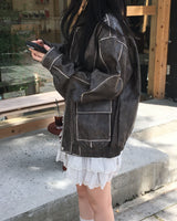 ウォッシングビッグポケット レザージャケット