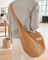 【MADE】Corduroy Big Cross Bag - Camel