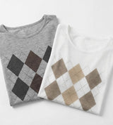 アーガイルシースルーロングスリーブTシャツ